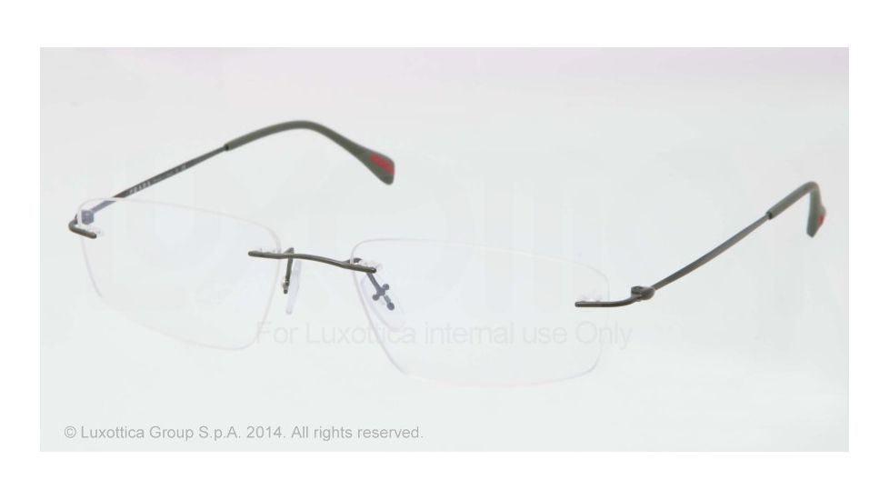 Prada PS54EV Eyeglass Frames ROV1O1-53 - Military Green Demi Shiny Frame