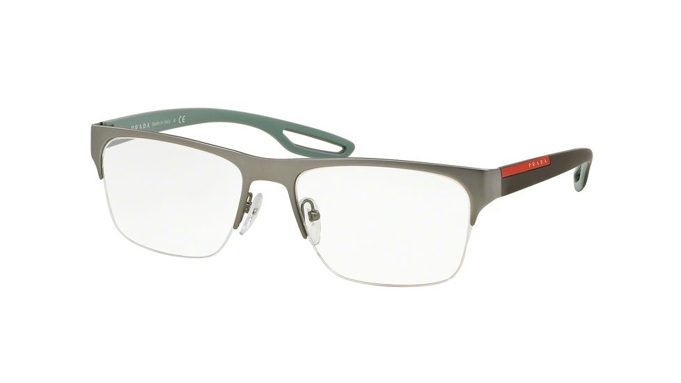 Prada PS55FV Progressive Prescription Eyeglasses UFJ1O1-54 - Gunmetal Rubber Frame