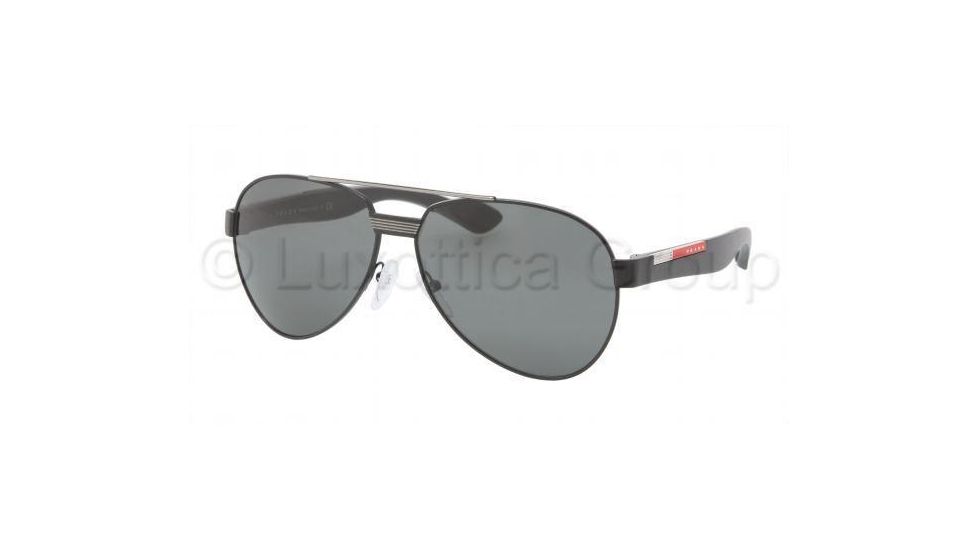 Prada PS55MS Sunglasses 1BO1A1-6013 - Black Demi Shiny Gray