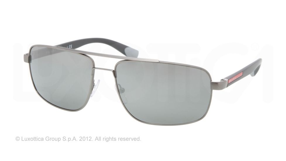 Prada PS55NS Single Vision Prescription Sunglasses PS55NS-7CQ7W1-63 - Lens Diameter 63 mm, Frame Color Gunmetal Demi Shiny