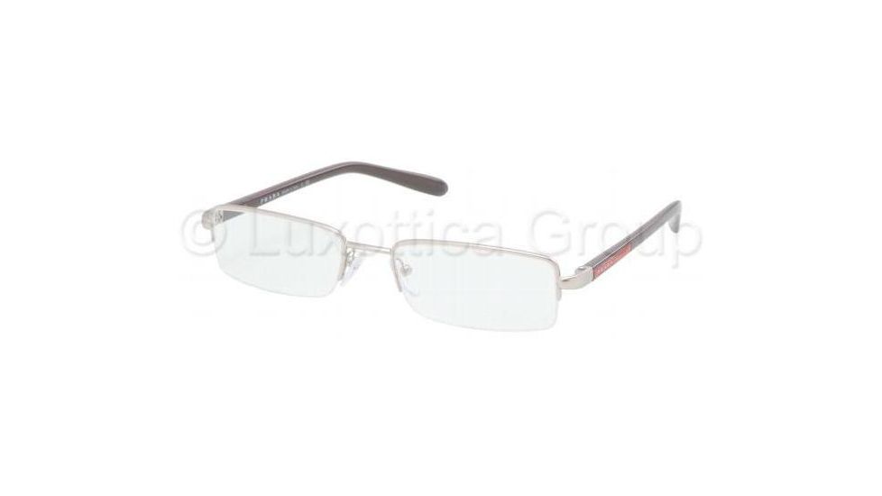 Prada PS57BV Single Vision Prescription Eyeglasses 1AP1O1-5118 - Silver Demi Shiny Frame