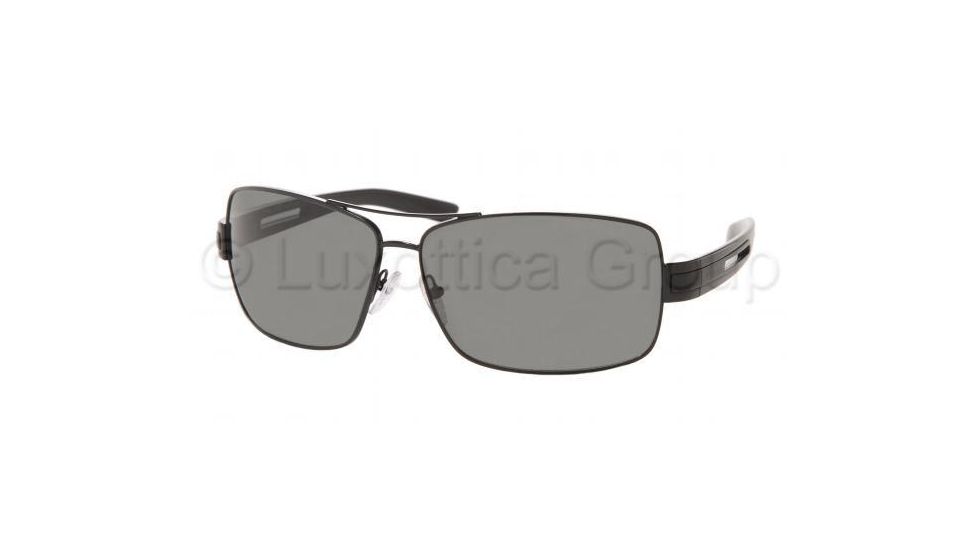 Prada Sunglasses PR54IS 1BO1A1-6412 - Matte Black Frame, Gray Lenses, 64mm Lens Diameter