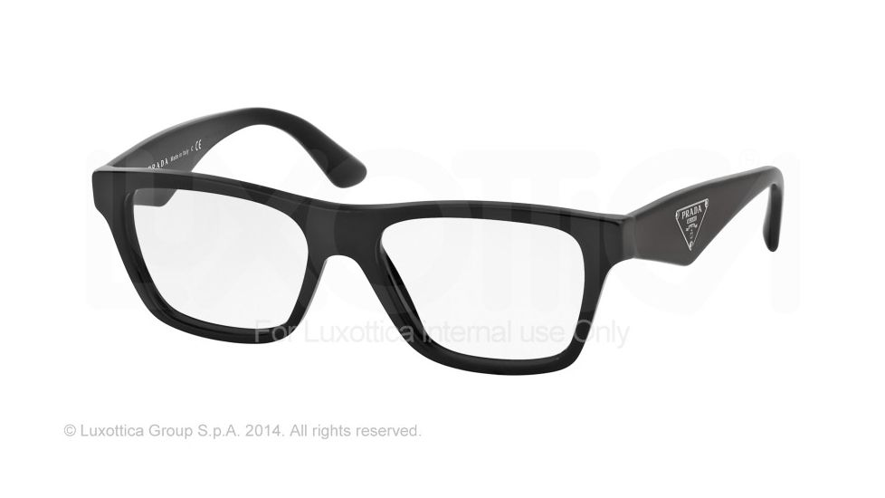 Prada TRIANGLE PR20QV Eyeglass Frames 1AB1O1-50 - Black Frame