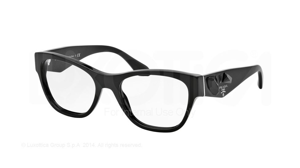 Prada VOICE PR07RV Bifocal Prescription Eyeglasses 1AB1O1-51 - Black Frame