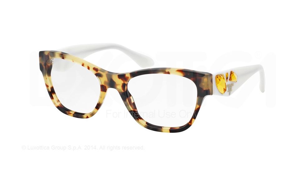 Prada VOICE PR07RV Bifocal Prescription Eyeglasses 7S01O1-51 - Medium Havana Frame