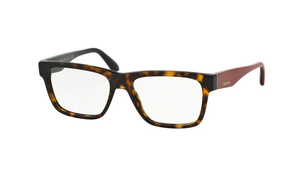 Prada VOICE PR16RV Eyeglass Frames 2AU1O1-51 - Havana Frame