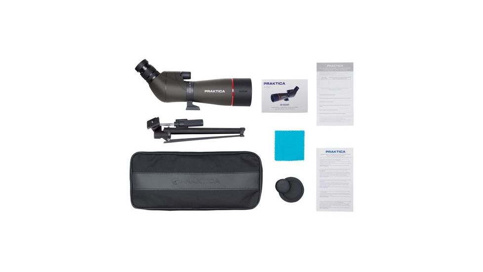 Praktica Alder 20-60x65mm Angled Spotting Scope w/ Tripod, Brown PRA193