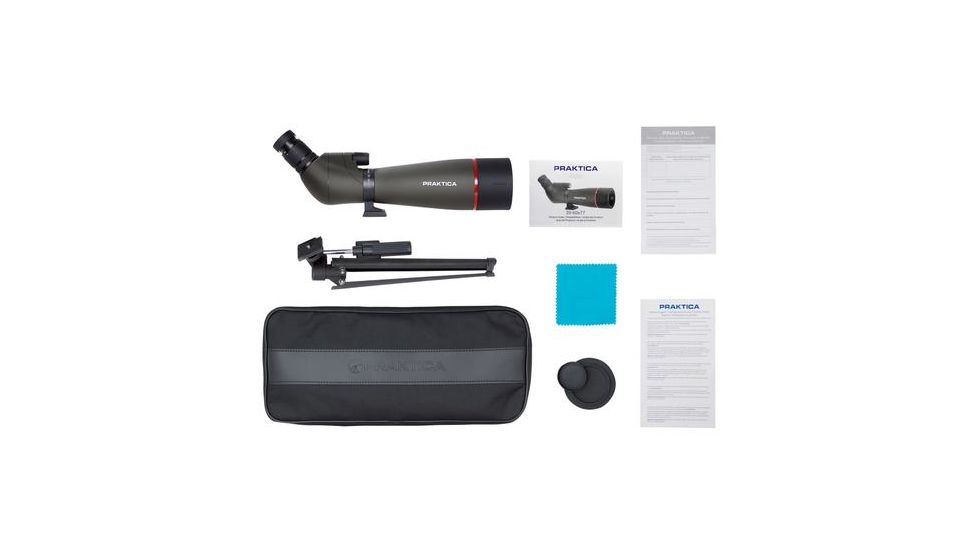 Praktica Alder 20-60x77mm Angled Spotting Scope w/ Tripod, Brown PRA204