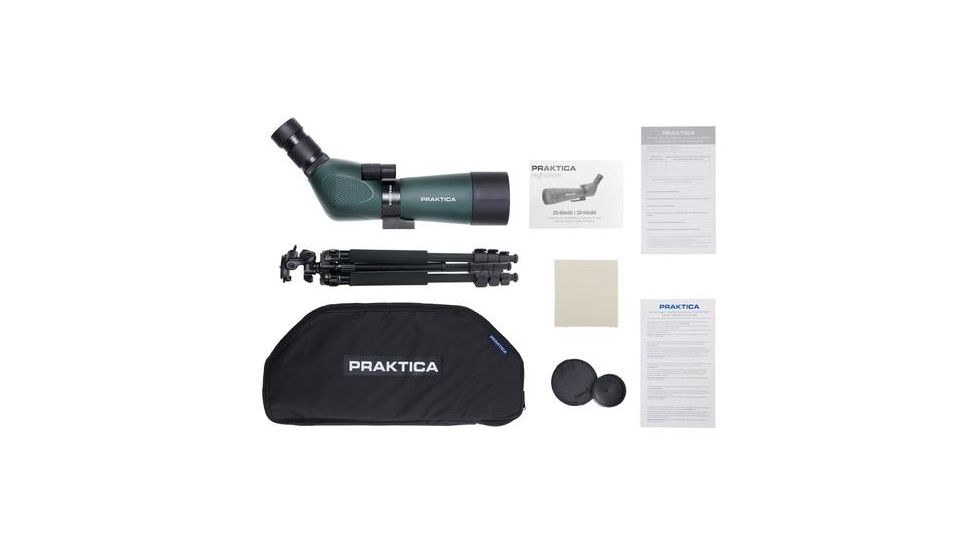 Praktica Highlander Angled Spotting Scope 20-60x60mm w/ Tripod, Green PRA119