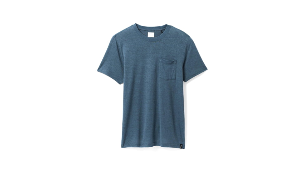 prAna Cardiff Short Sleeve Pocket T-Shirt - Men's, Extra Large, Deep Stellar Heather, 1969891-402-SL-XL