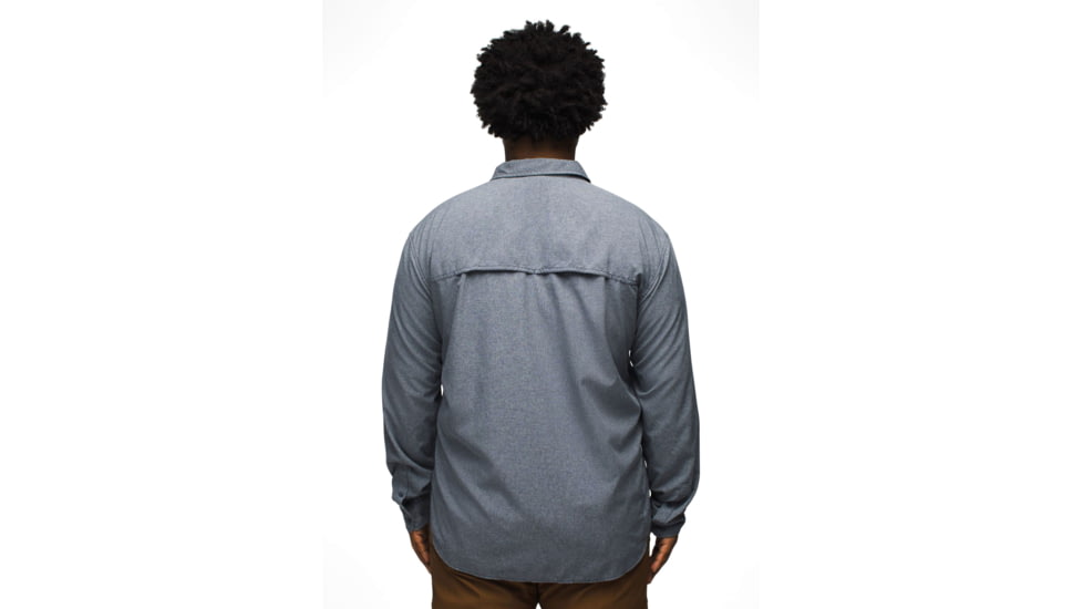prAna Lost Sol Long Sleeve Shirts - Mens, Nautical Heather, L, 1972361-400-SL-L