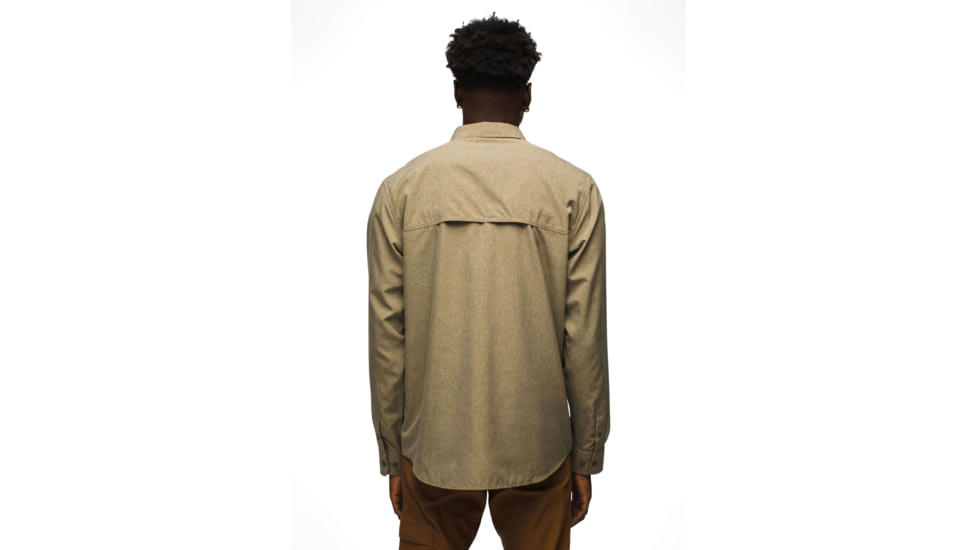 prAna Lost Sol Long Sleeve Shirts - Mens, Peat Heather, S, 1972361-300-SL-S