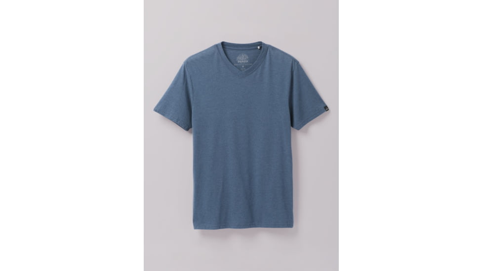 prAna V-Neck T-Shirt - Mens, Denim Heather, XL, 1965421-400-ST-XL