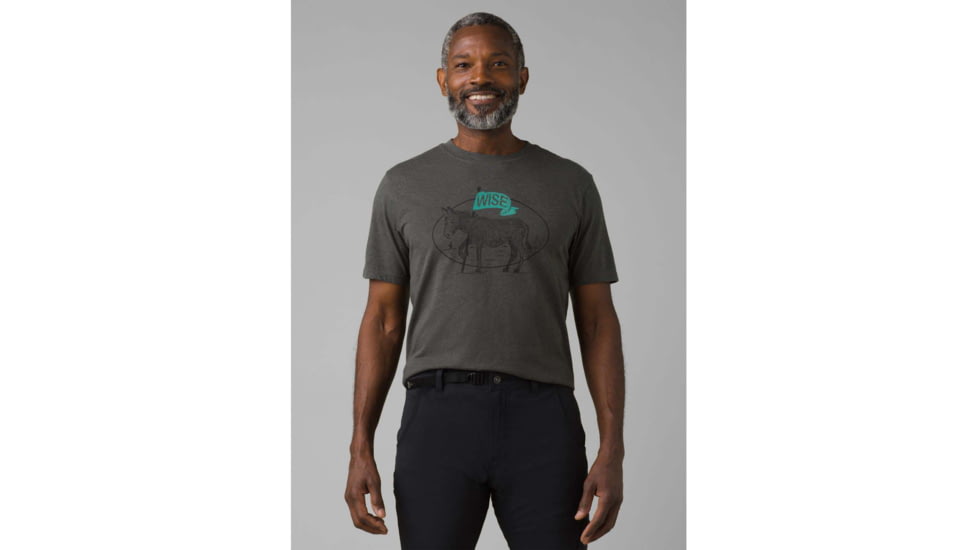 prAna Wise Ass Journeyman 2 T-Shirt, Charcoal Heather, Small, 1966841-001-ST-S