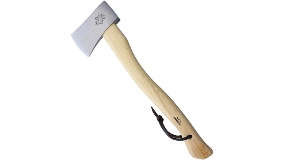 Prandi Yankee Hatchet Polished Blade with 19.7in Hickory Handle, 19.75in Overall, 6in Satin Carbon Steel Axe Head With 3.75in Cutting Edge, 2Lb Axe Head, 3.043.09.CH 19.70 INCH