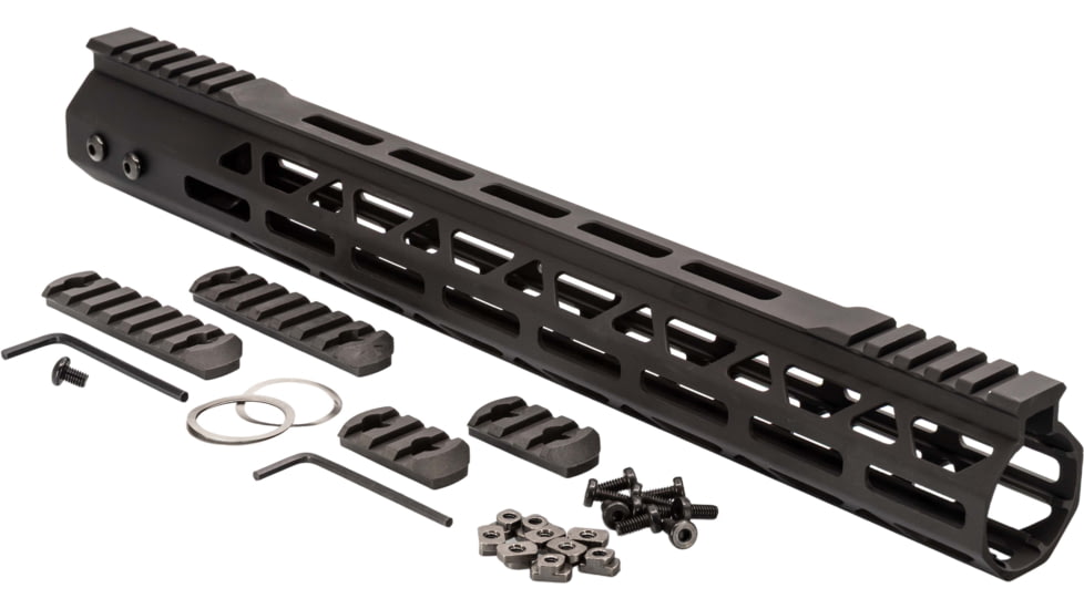 Presma 223/5.56 Super Light M-LOK Free Float Handguard w/Partial Top Rail, 15 in, Black, UMMARA15