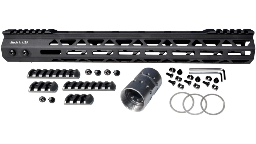 Presma 223/5.56 Super Light M-LOK Free Float Handguard w/Partial Top Rail, 15 in, Black, UMMARA15