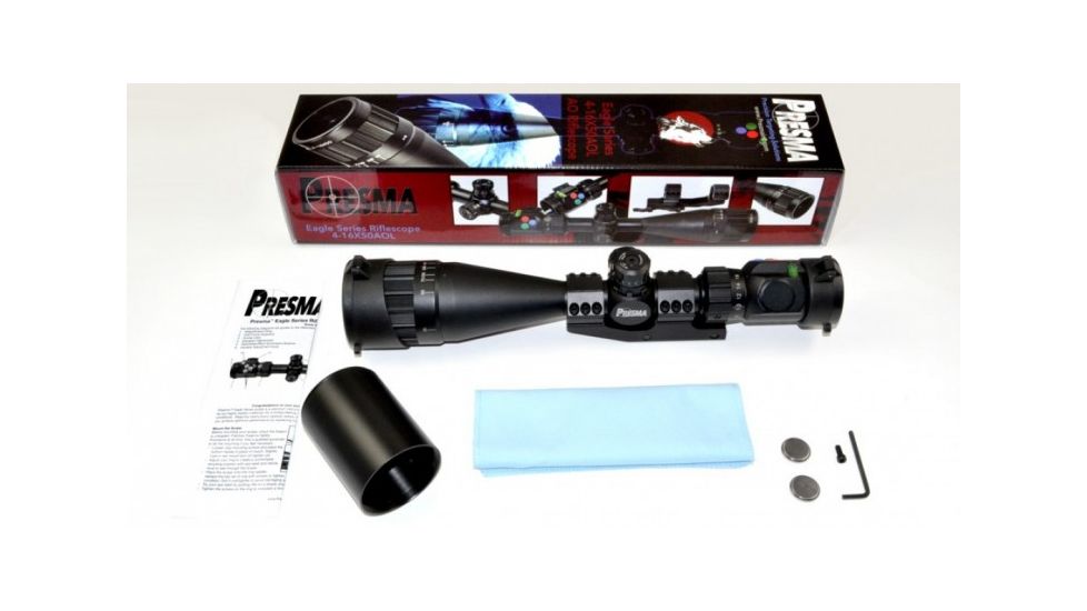 Presma Eagle Series 4-16X50 Precision Rifle Scope, Front Adjustable Objective, Black PREA041