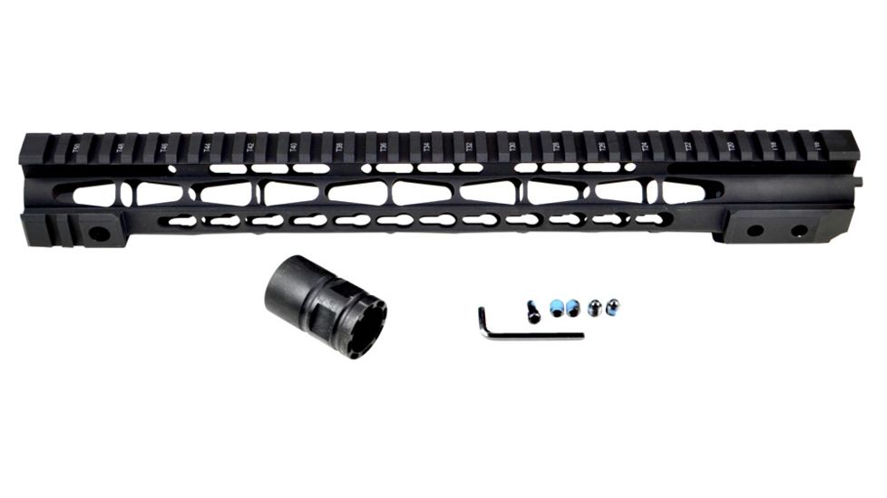 Presma Jackal Series Super Slim Free Float Hand Guard Rail Mount, Black, 15 in PRJA041