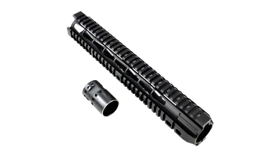 Presma Kangaroo Series AR Style Free Float Handguard Quad Rail Mount, Black, 12 in PRKA031