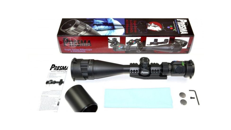 Presma Presma Eagle Series 6-24X50 Precision Rifle Scope, Front Adjustable Objective, Black PREA031