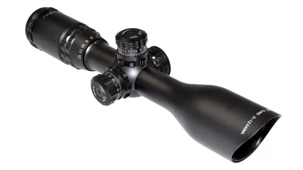 Sniper 3-12X40mm Compact Scope QTA W/E RGB Dual Illumination Mil Dot, Black, LT3-12x40ML