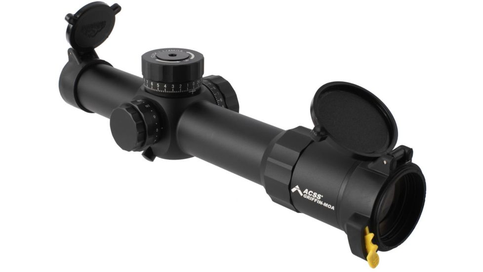Primary Arms Platinum Series 1-8X24mm FFP Rifle Scope - Illuminated ACSS Griffin MOA Reticle, Black, PAPLX8-1-8X24F-GRIF-MOA