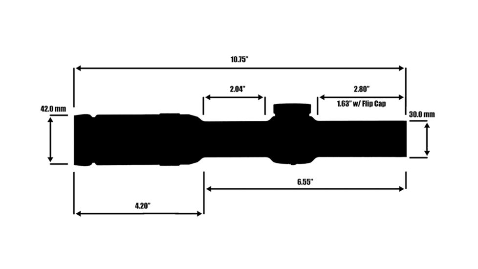 Primary Arms 1-6X Scope with Patented ACSS 5.56 / 5.45 / .308 Reticle &quot;Advanced Combined Sighting System&quot; PAPS1-6X, Black