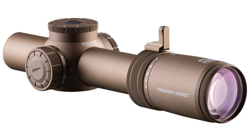 Primary Arms Compact PLxC 1-8x24mm RDB LPVO 30mm Tube Rifle Scope, First Focal Plane, ACSS Raptor 5.56/.308 Yard G2 Reticle, FDE, PA-PLXC-1-8X24F-RDB-RAPTOR-5.56Y-G2-FDE