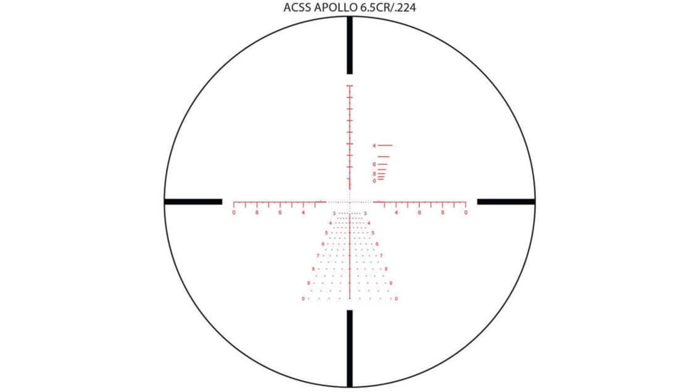 Primary Arms SLx Rifle Scope, 5-25x56mm, 34mm, First Focal Plane, Illuminated ACSS Apollo 6.5CM/.224V Reticle, Black, 610178