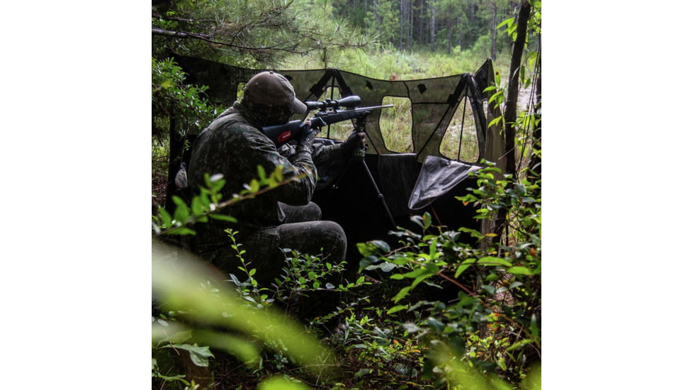 Primos Hunting Double Bull 3-Panel Stakeout with SurroundView Hunting Blind, Mossy Oak New Bottomland, 65165