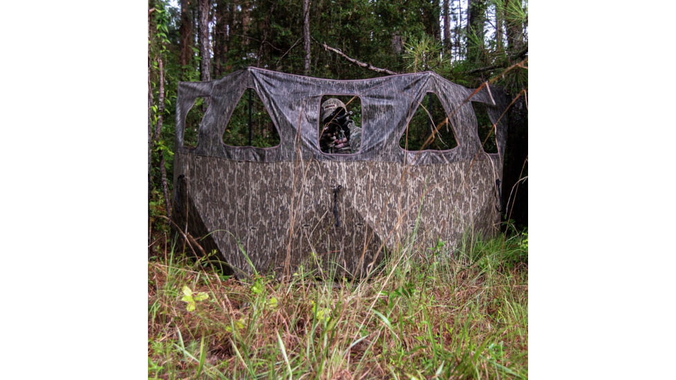 Primos Hunting Double Bull 3-Panel Stakeout with SurroundView Hunting Blind, Mossy Oak New Bottomland, 65165