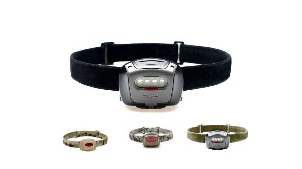 Princeton Tec Tactical Quad Headlamp, Black, Multi Cam, Olive Drab, Sand