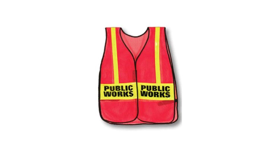 Orange Vinyl 1" Lime Reflective "Public Works"