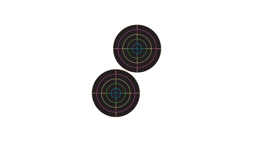 Pro-Shot Pro-Shot Bullseye Splattershot Target, Multi-Color Rings, Heavy Tag Paper, 5 inch x 2, 10-Pack, Multi-Color, 5MCB-10PK, 5B-MC-10PK