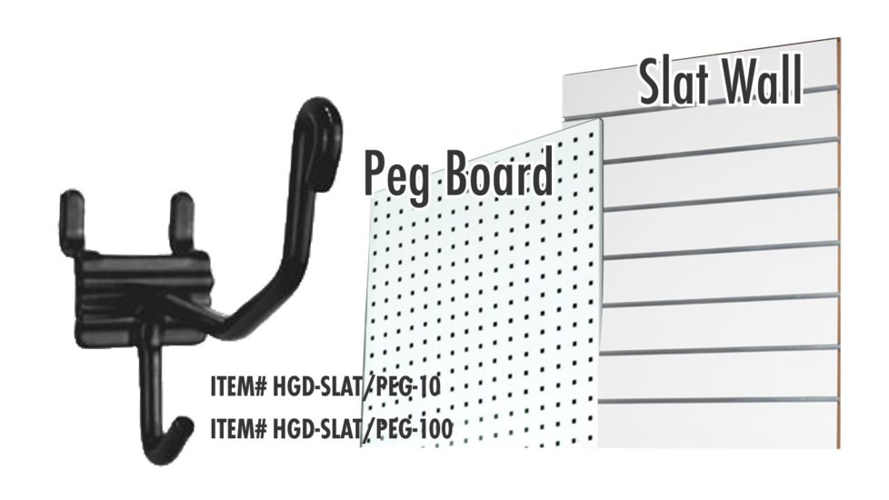 Pro-Shot Pro-Shot Horizontal Long Gun Display, Slatwall/Pegboard, 10-Pack, HGD-SLAT/PEG-10, Black, HGD-SLAT/PEG-10