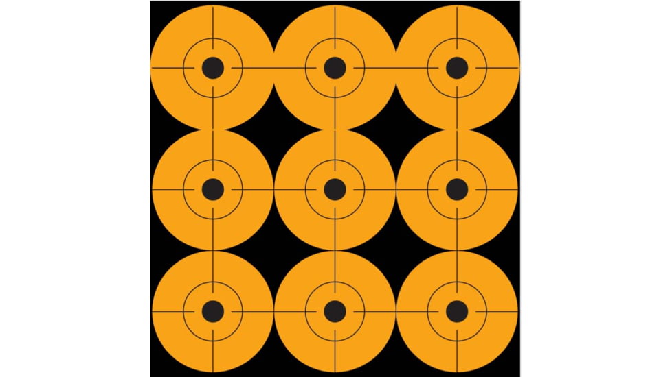 Pro-Shot Peel and Stick Targets, 108 Dots, Orange, 12 Sheets, 2RDOT-108