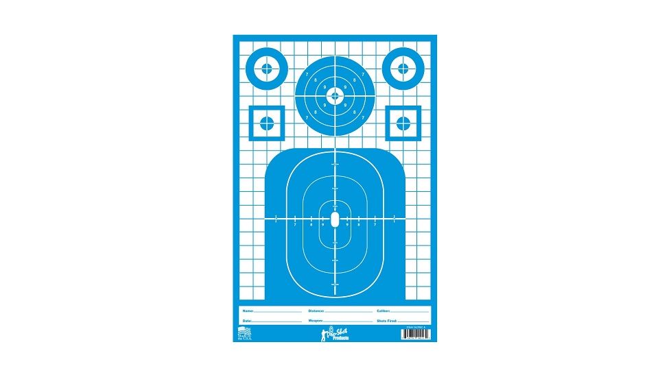Pro-Shot Pro-Shot Splatter Shot 12 x 18 Tactical Precision Target - Pistol/Rifle/Shotgun Heavy Tag Paper, Blue, White, Pack of 8 TACTPREC-BLUE-8PK, Blue, White, TACTPREC-BLUE-8PK