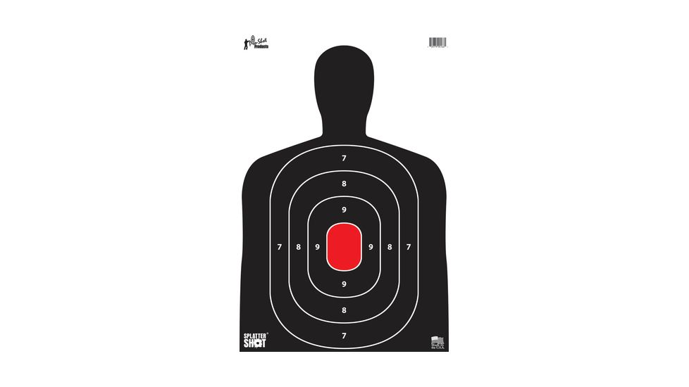Pro-Shot Pro-Shot Splatter Shot BC27 Silhouette Targets Heavy Tag Paper 12x17 Inches 8 Pack, White, Black, SILH-8PK