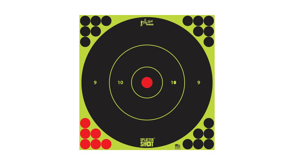 Pro-Shot Splatter Shot Bullseye Targets Peel And Stick 12 Inch Green 500 Pack