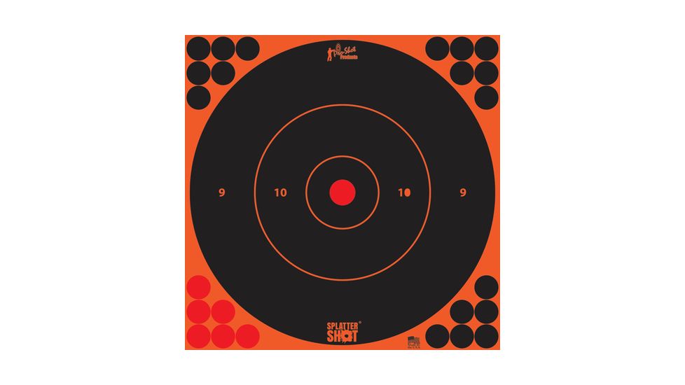 Pro-Shot Pro-Shot Splatter Shot Bullseye Targets Peel And Stick 12 Inch Orange 5 Pack, Orange, 12B-ORNGE-5PK