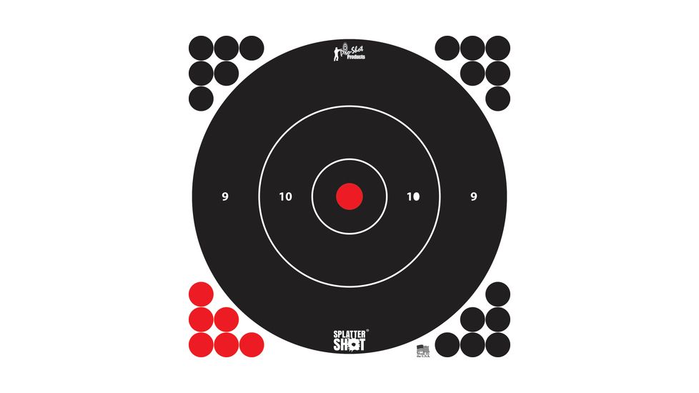 Pro-Shot Splatter Shot Bullseye Targets Peel And Stick 12 Inch White 500 Pack