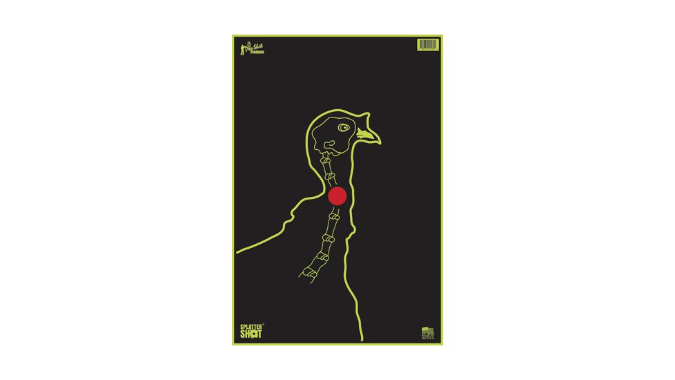 Pro-Shot Pro-Shot Splatter Shot Pre Hunt Targets Heavy Tag Paper Turkey 8 Pack, Green, Black, PH-TURKEY-8PK