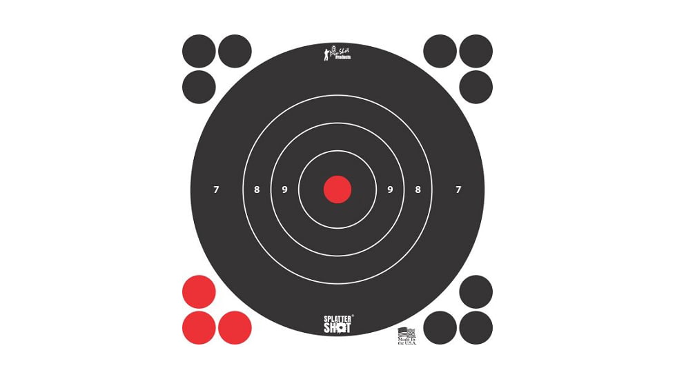 Pro-Shot Splatter Shot White Bullseye Target, 30 Pack, 8in, 8B-WHITE-30PK