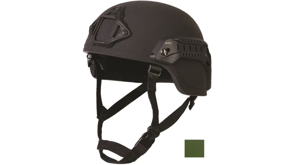 Pro-Tech Delta 5 Full-Cut w/Team Wendy Retention &amp; Suspension System, Rails, NVG Shroud &amp; Velcro, Tactical Green, X-Large, 1191498