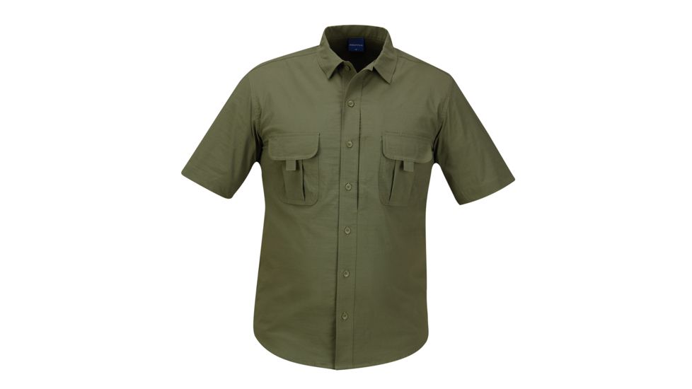PROPPER Summerweight Tactical Mens Short Sleeve Shirt, Olive Green, 4XL F53743C3304XL