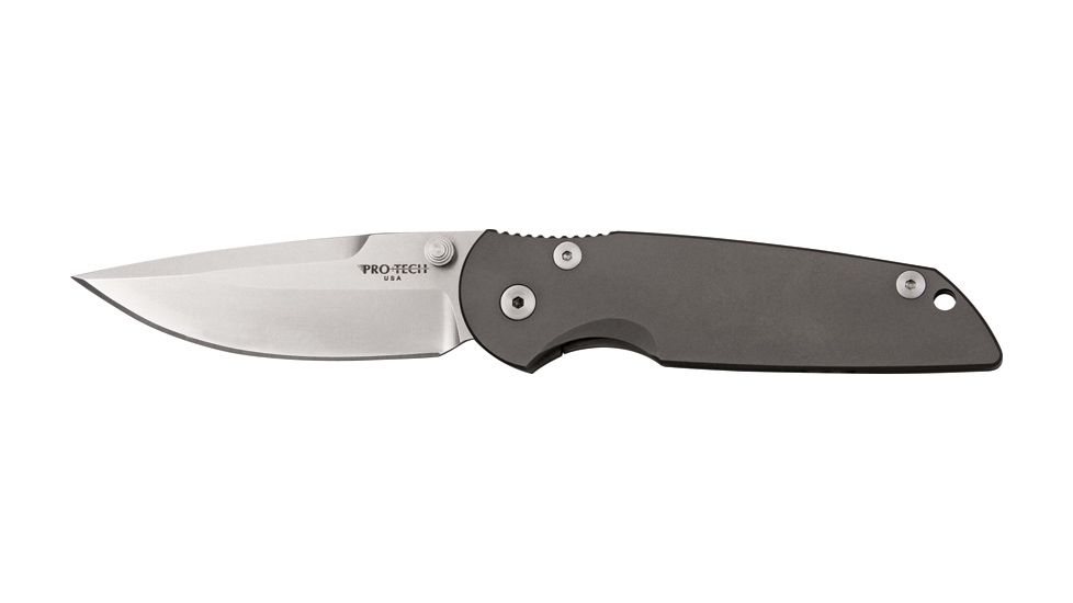 Protech Integrity, two tone stonewash and satin finish, Solid titanium handle PTK7701