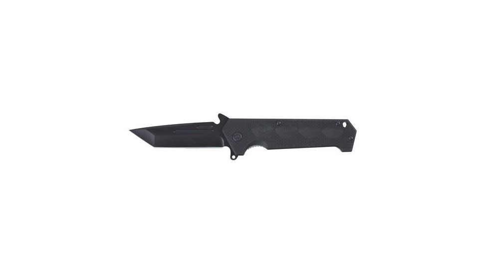 Puma Knives Blackcat45 Tanto Folding Knife, 3.5in Blade, Black Aluminum 6624003