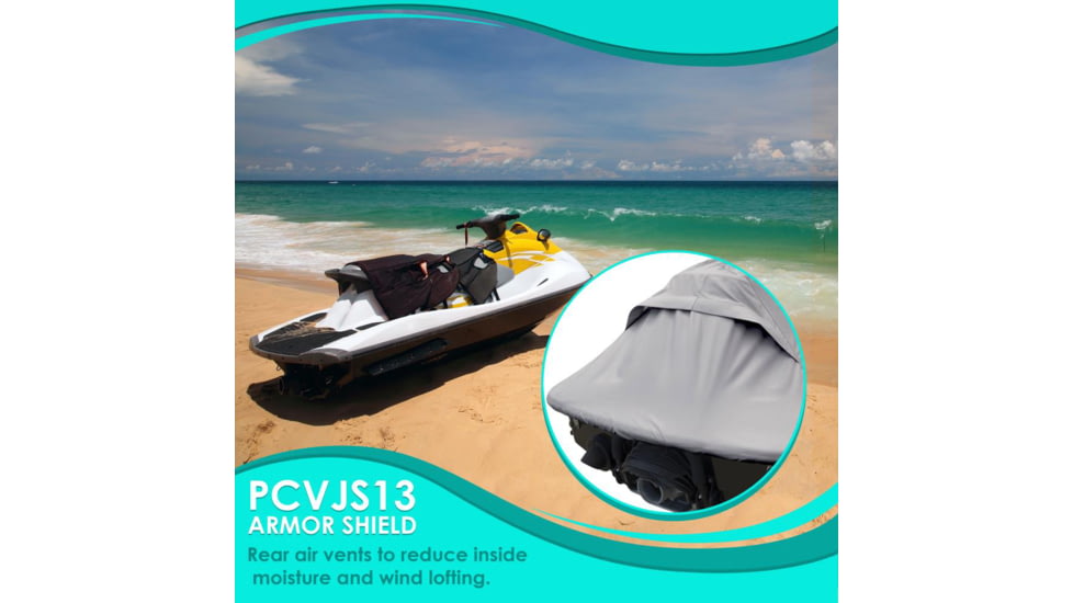 Pyle Armor Shield Personal Watercraft Cover 127-inch to 138-inch, Gray, 127 to 138, PCVJS13