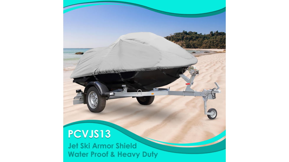 Pyle Armor Shield Personal Watercraft Cover 127-inch to 138-inch, Gray, 127 to 138, PCVJS13